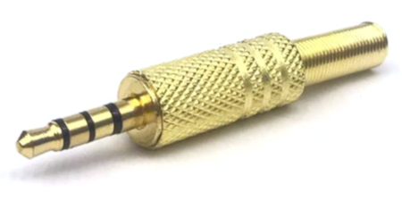 3.5mm 4 Pole Audio Plug Gold